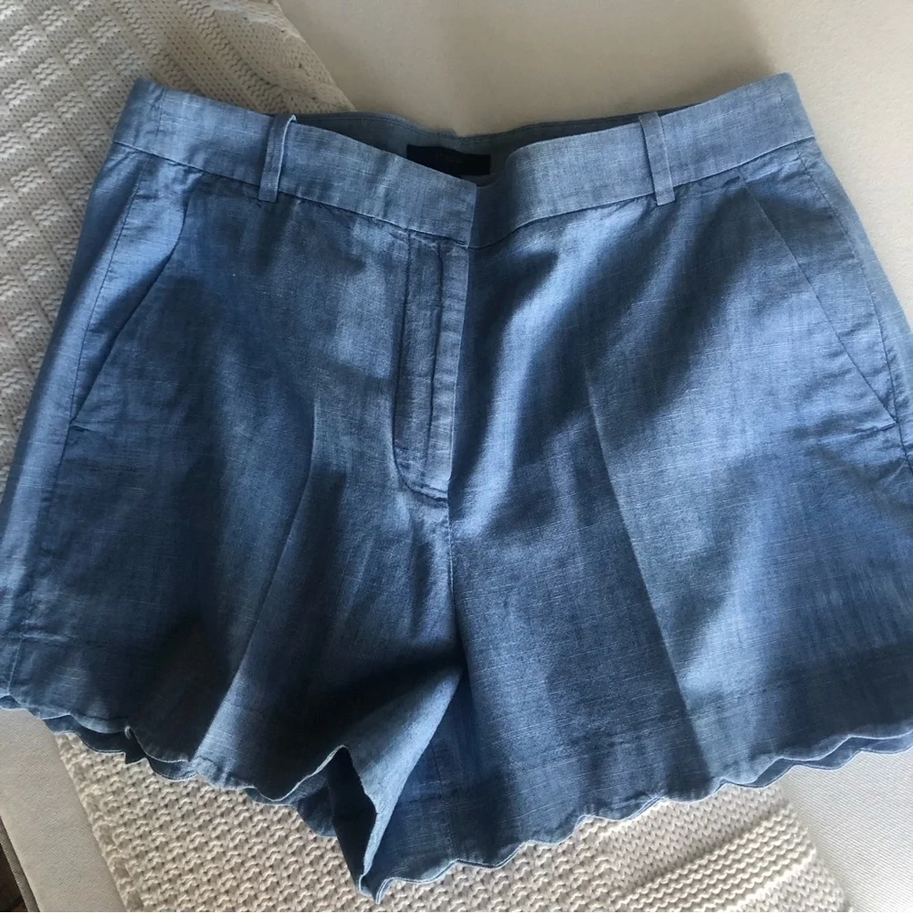 J. Crew Chambray Scalloped Shorts❗️